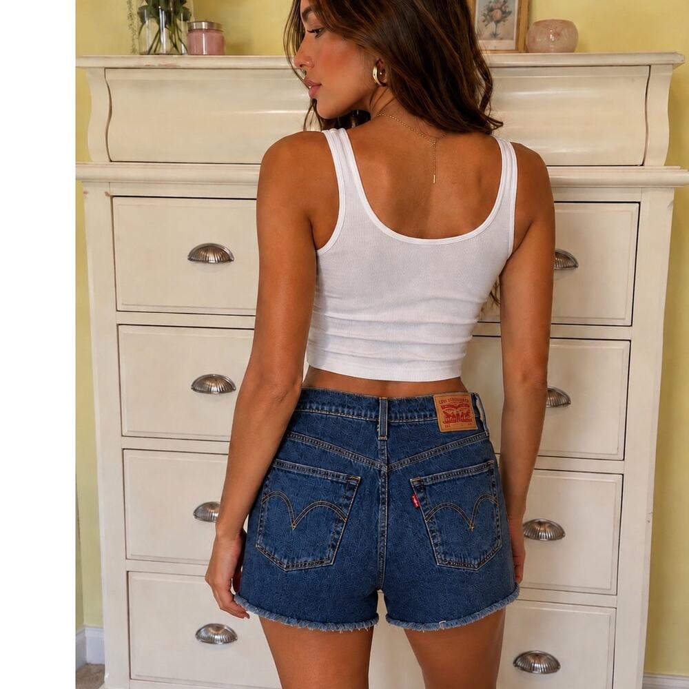 Levis 501 Womens Jean Shorts Size 31 Cutoff Jean Shorts Summercore Beach Classic